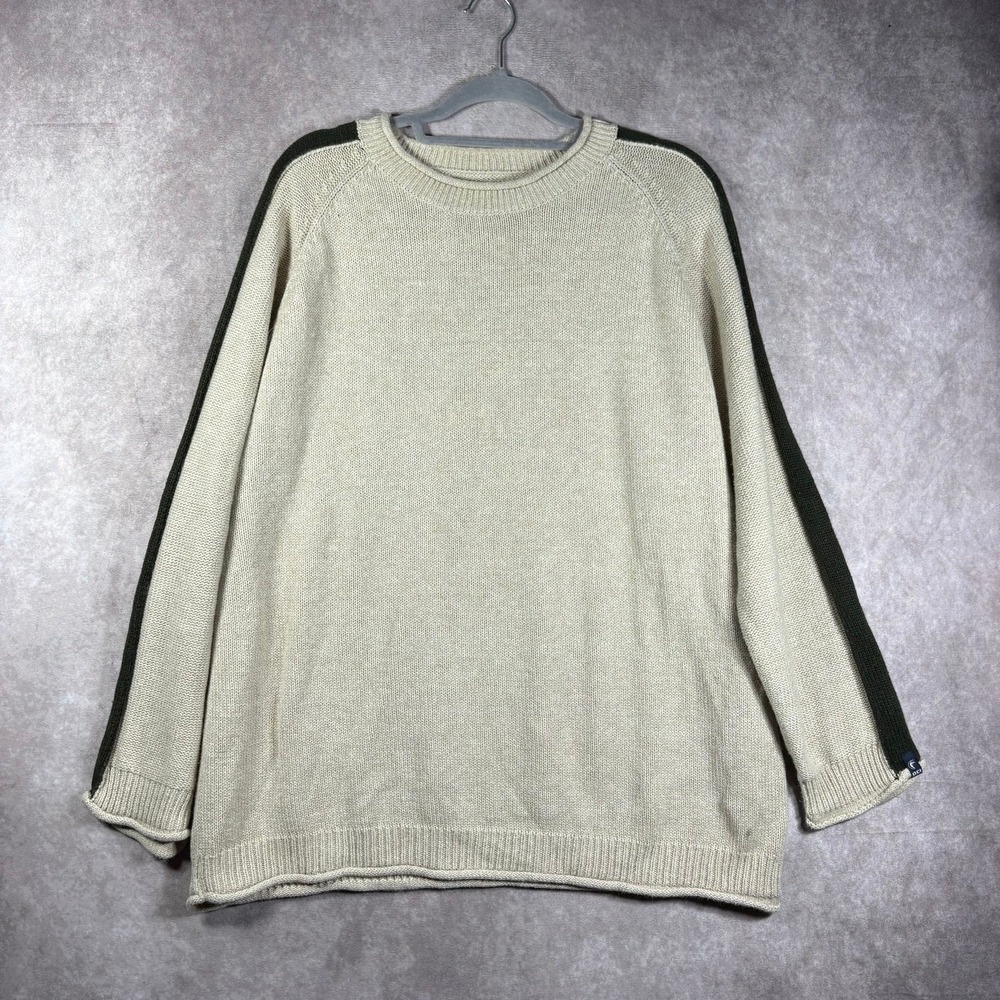 Vintage Old College Inn OCI‎ Sweater Mens XL Tan Knit Crew Neck Pullover 90s Y2K